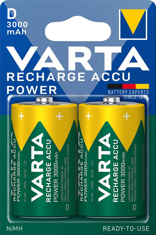 Akumulatorek Varta Recharge ACCU Power D 3000 mAh 2 szt.