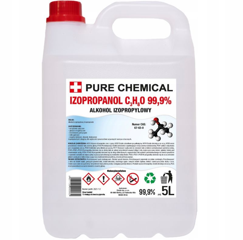 Alkohol izopropylenowy Pure Chemical odtłuszczacz ipa 99,9% 5l 1 szt.