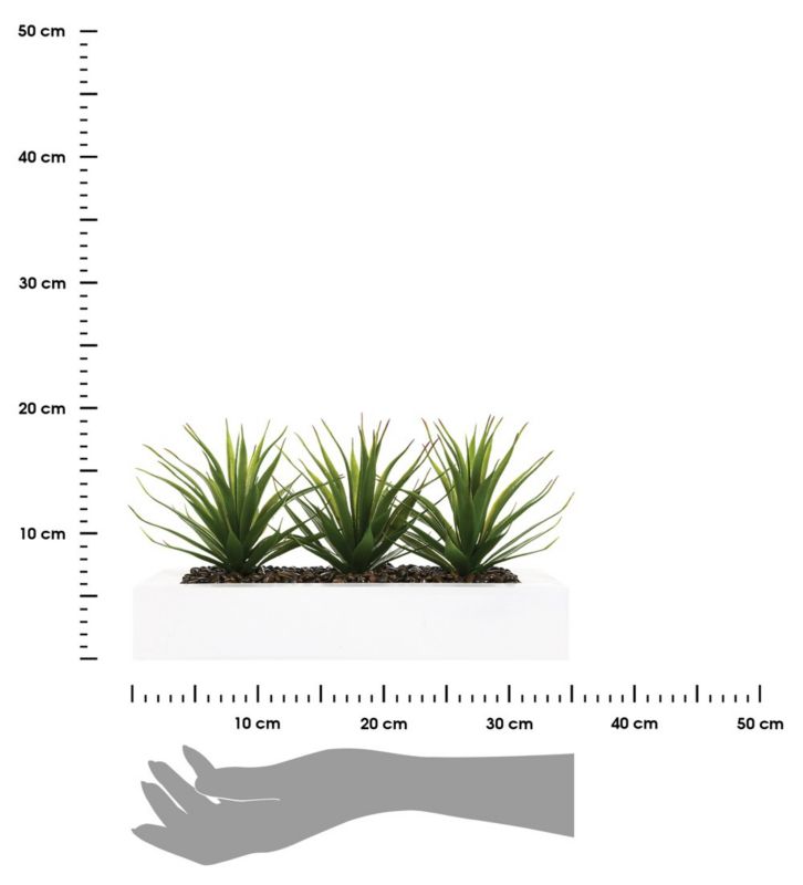 Aloes 3 szt sztuczne w donicy Atmosphera biała donica 35 x 17 cm 1 szt.