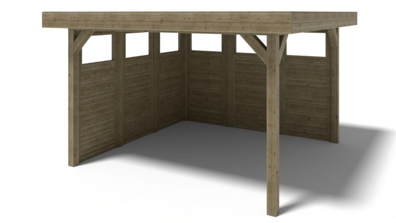 Altana ogrodowa wiata ALTANKA 4,04x4,04 m z panelami, drewniana, impregnowana, 1szt.