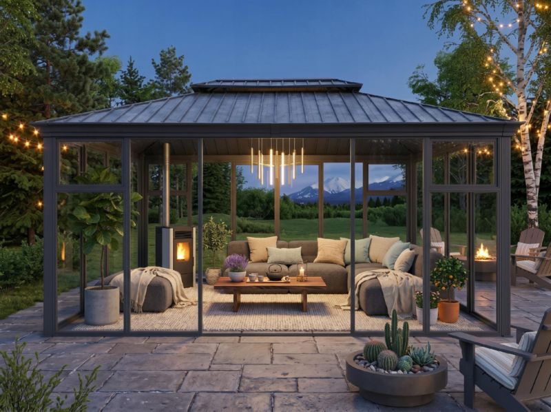 Altana Oranżeria Szklarnia ogrodowa Antracytowa 300x400cm Corciano pergola 1szt.