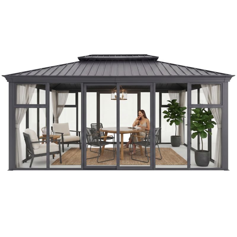 Altana Oranżeria Szklarnia ogrodowa Antracytowa 300x400cm Corciano pergola 1szt.