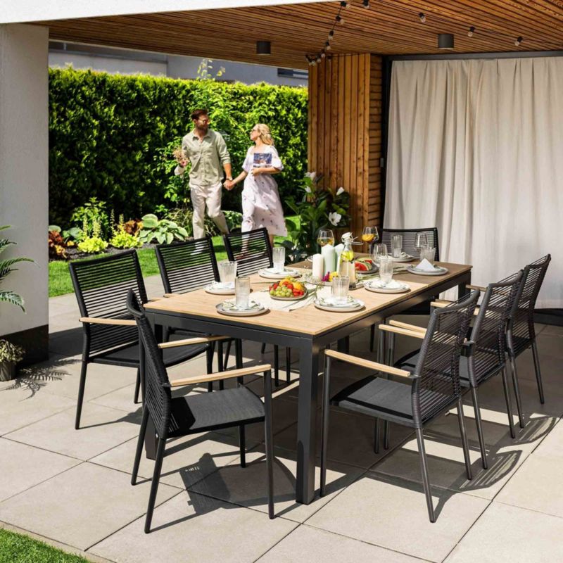 Aluminiowy stół ogrodowy rozkładany 200-300x95 cm di volio Barleta Beżowy 1 szt.
