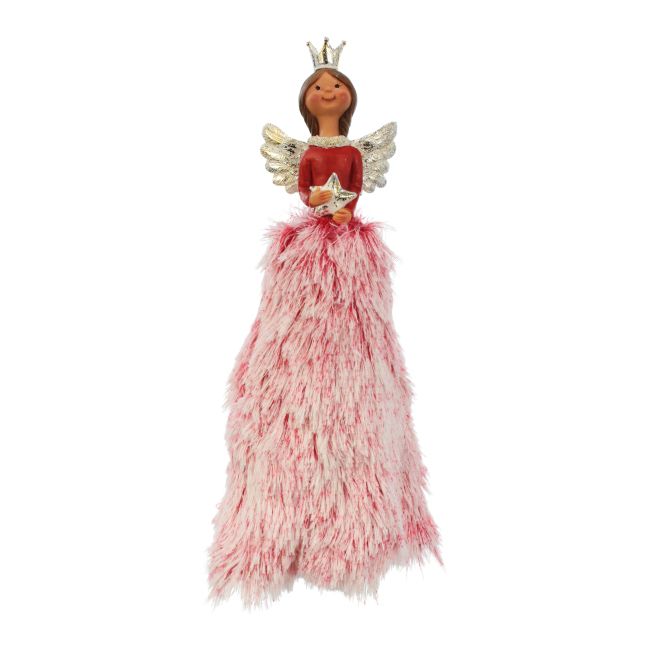 Anioł MAG w futerkowej sukience 35 cm