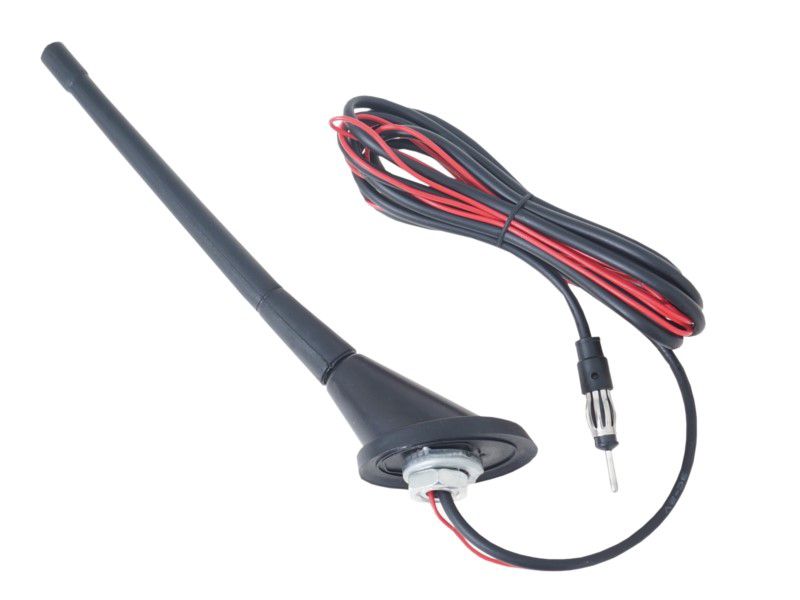 Antena radiowa ze wzmacniaczem, Carmotion, gumowany, maszt 24 cm, 1szt.