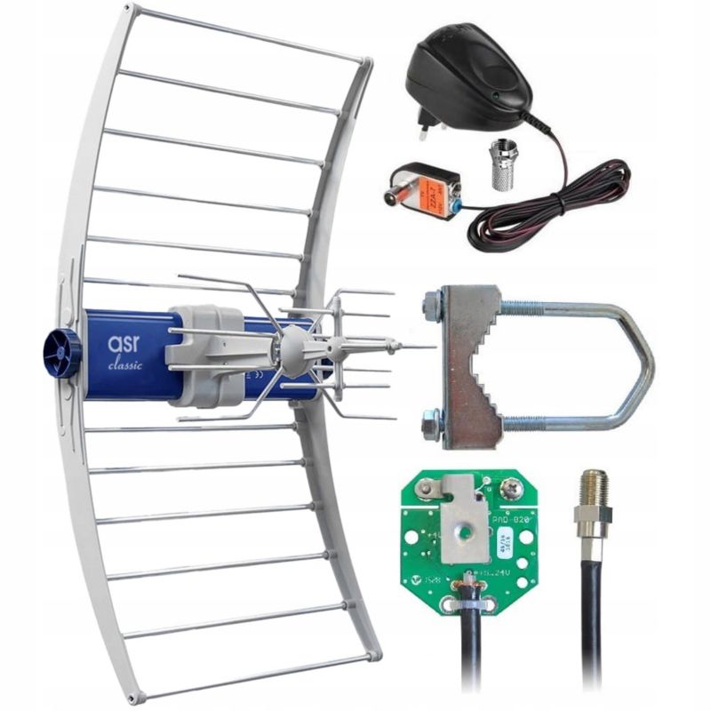 Antena Telmor ASR CLASSIC 2023 z ZZA-7 5G Protected UHF 14dBi 20dB 5-24VDC niebieska 1 szt.