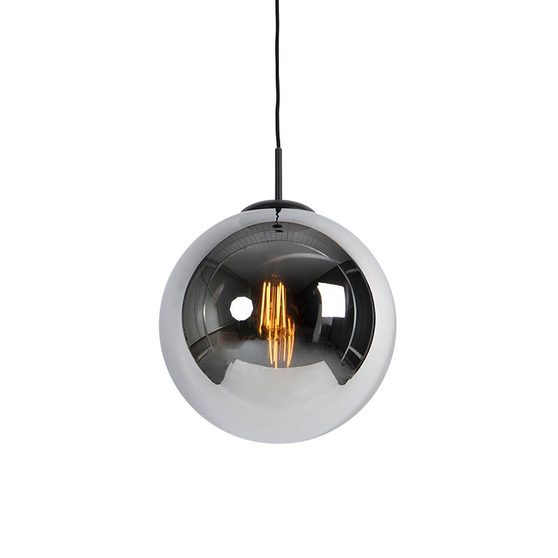 Artdeco lampa wisząca z kloszem (1 punkt) Qazqa Pallon 30 chrom max 25W kompatybilny z żarówką LED E27  1 szt.