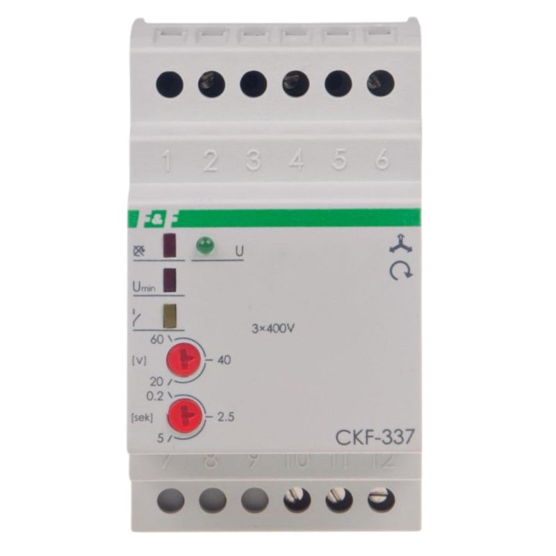 Automat Czujnik Zaniku Faz F&F CKF-337 Montaż na Szynę TH35 10A 1 Szt.