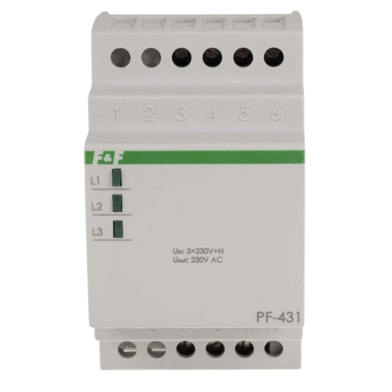 Automat Przełącznik Faz F&F PF-431 16A 3x230V Montaż na Szynę TH35 1 Szt.