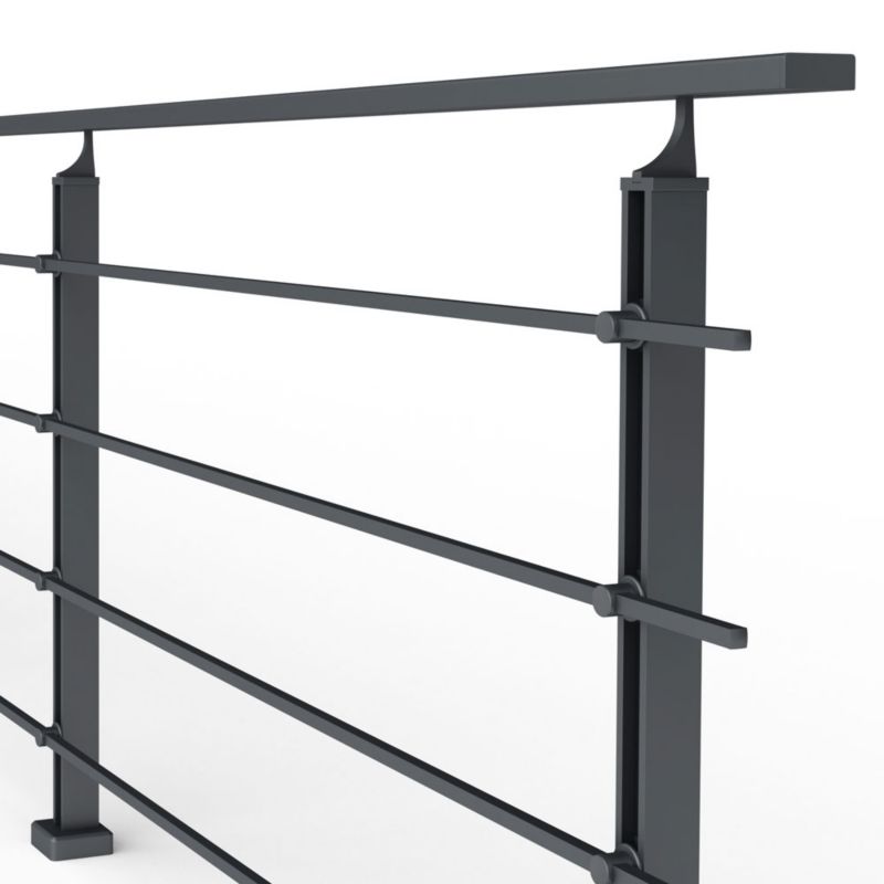 Balustrada AVIS, barierka balkonowa, schodowa, Aluminium, 4 wypełnienia, antracyt, długość 1,5 m