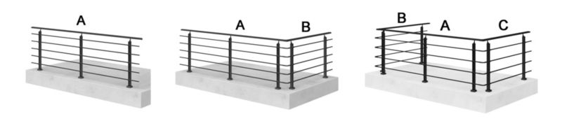 Balustrada AVIS, barierka balkonowa, schodowa, Aluminium, 4 wypełnienia, czarny, długość 1,5 m