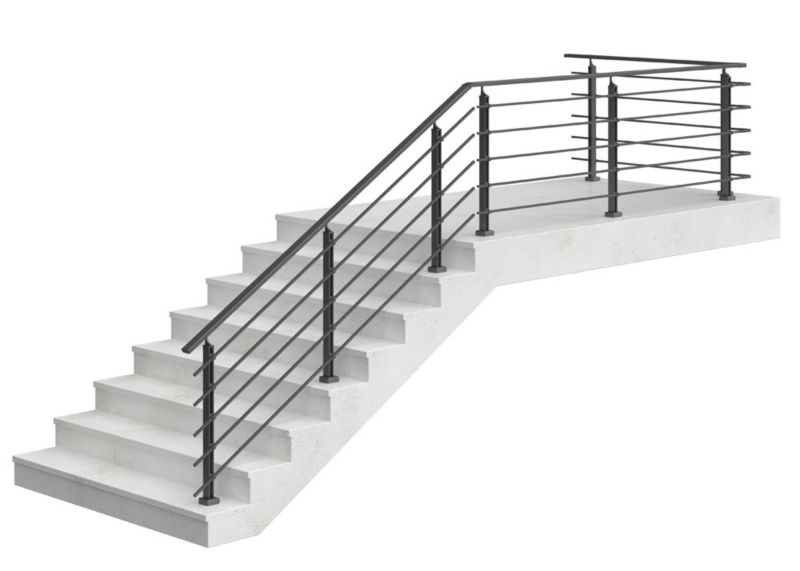 Balustrada AVIS, barierka balkonowa, schodowa, Aluminium, 4 wypełnienia, czarny, długość 4,0 m
