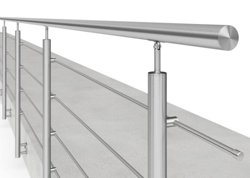 Balustrada nierdzewna schodowa AVIS, barierka ze stali nierdzewnej 4 x fi12 mm długość 2,5 m