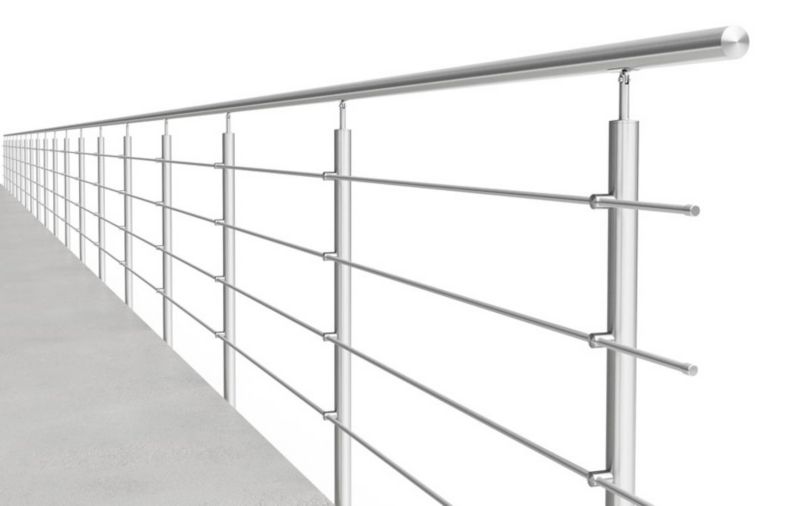 Balustrada nierdzewna schodowa AVIS, barierka ze stali nierdzewnej 4 x fi12 mm długość 2,5 m