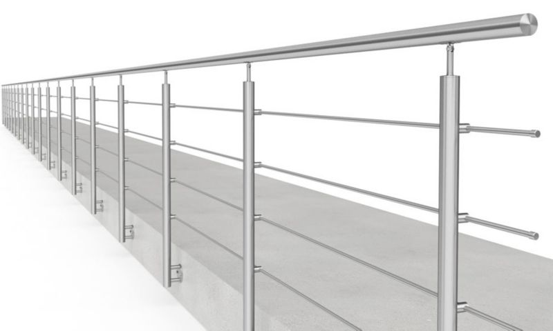 Balustrada nierdzewna schodowa AVIS, barierka ze stali nierdzewnej 4 x fi12 mm długość 2,5 m