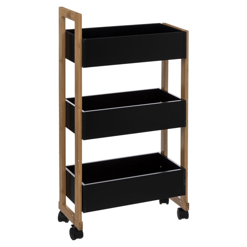 Bambusowy wózek mobilny Natureo Black 5Five Simply Smart czarny 41 x 80 cm 1 szt.