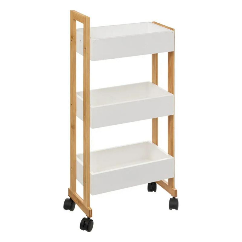 Bambusowy wózek mobilny Natureo White 5Five Simply Smart biały 80cm 1 szt.