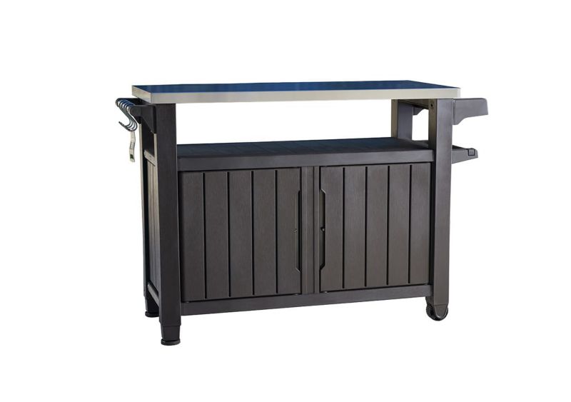 Barek ogrodowy Keter Unity XL 207 l ze stali nierdzewnej mobilny 134x52x90 cm 1 szt