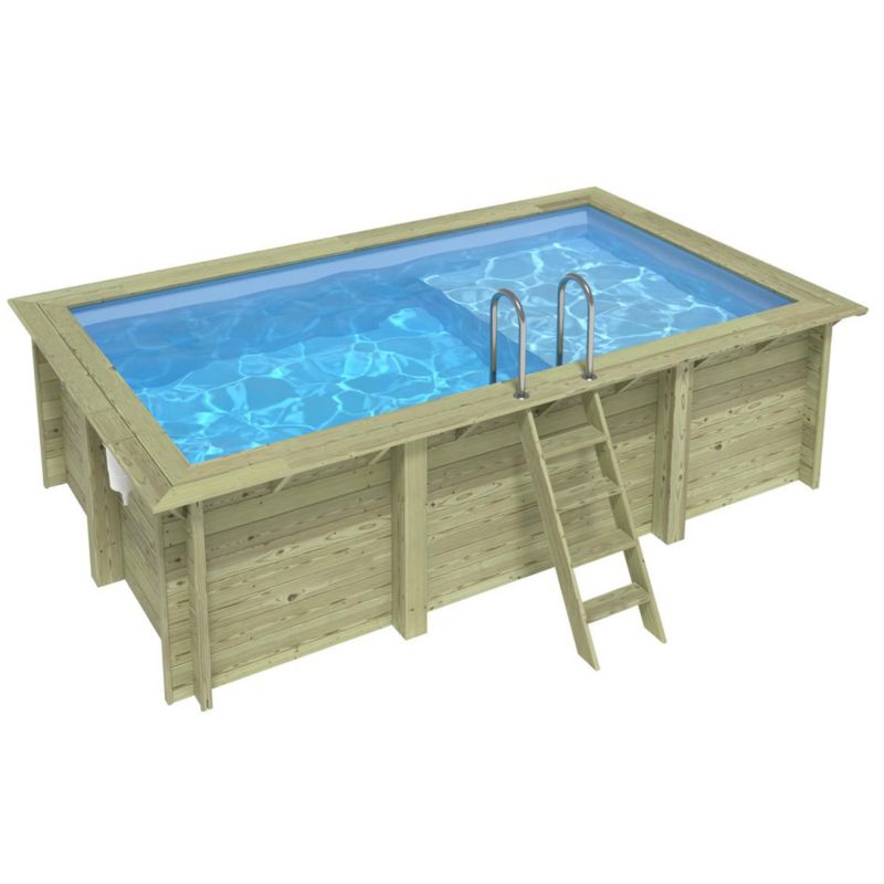 Basen AQUA ALTANKA 4.65 x 2.85  - H.1.24 m z plażą, jasnoniebieski, z metalami przykręcanymi do betonu, BAS7306OSPL+PLA306, 1szt.