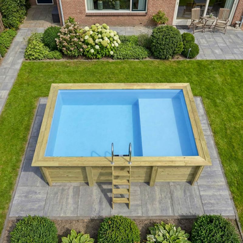 Basen AQUA ALTANKA 4.65 x 2.85  - H.1.24 m z plażą, jasnoniebieski, z metalami przykręcanymi do betonu, BAS7306OSPL+PLA306, 1szt.