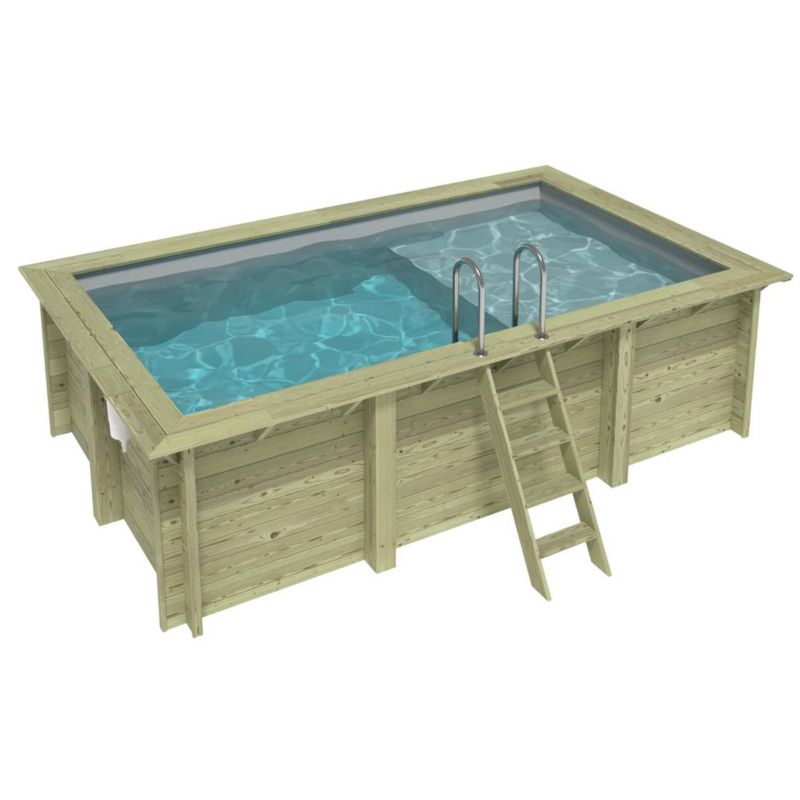 Basen AQUA ALTANKA 4.65 x 2.85  - H.1.24 m z plażą, szary, ze wspornikami do zabetonowania, BAS7306OSPI2+PLA306, 1szt.