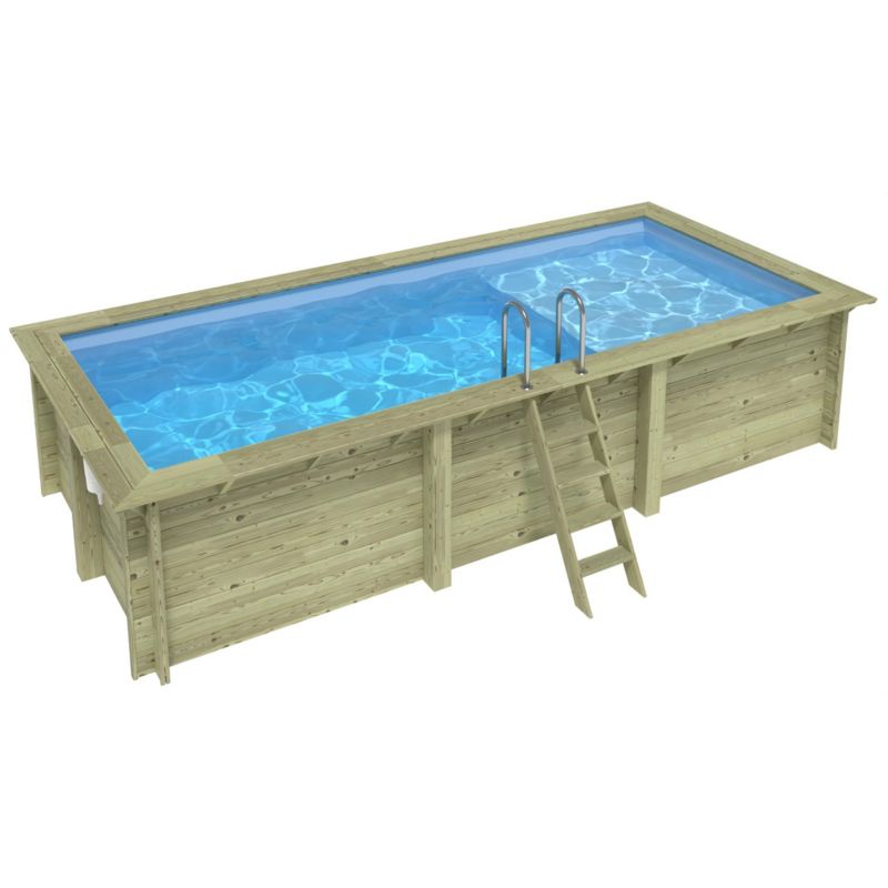 Basen AQUA ALTANKA 6.1 x 2.85  - H.1.31 m z plażą, jasnoniebieski, z metalami przykręcanymi do betonu, BAS7307OSPL+PLA307, 1szt.