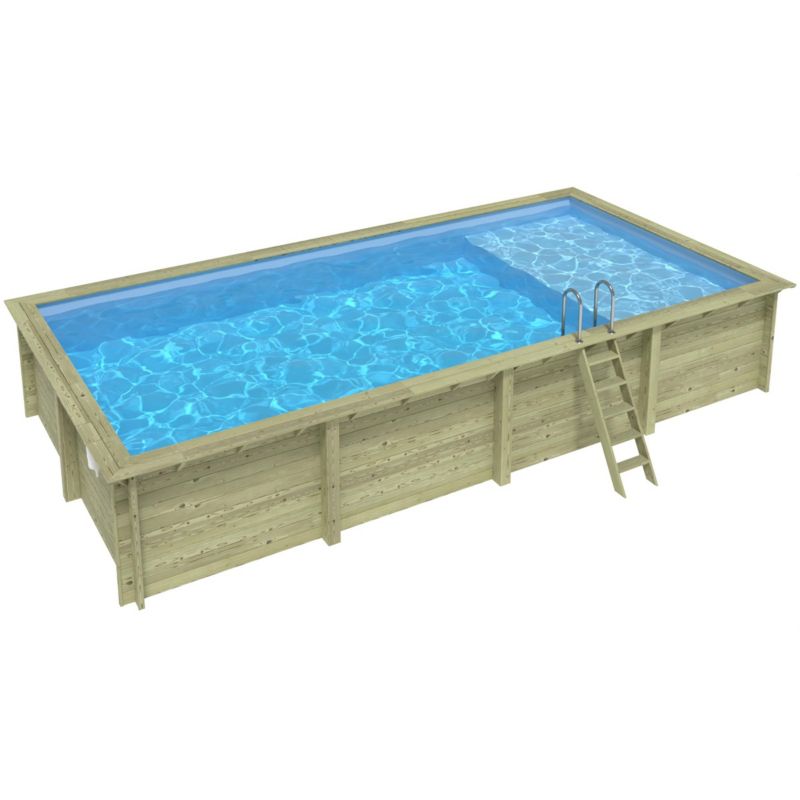 Basen AQUA ALTANKA 8.5 x 4.35  - H.1.45 m z plażą, jasnoniebieski, ze wspornikami do zabetonowania, BAS7309OSPI+PLA309, 1szt.