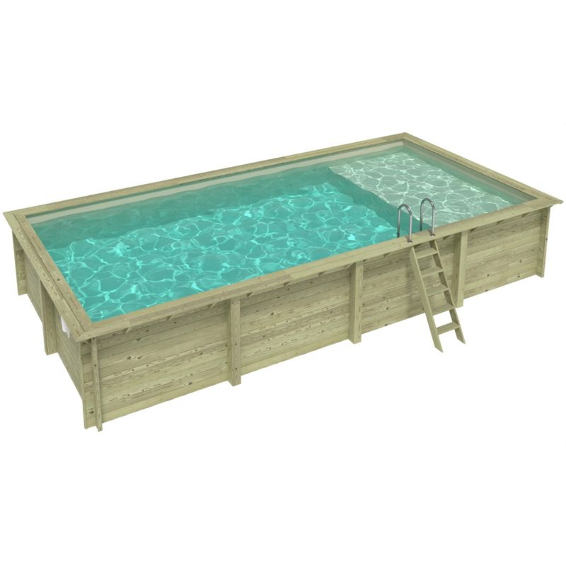 Basen AQUA ALTANKA 8.5 x 4.35  - H.1.45 m z plażą, piaskowy, ze wspornikami przykręcanymi do betonu, BAS7309OSPL3+PLA309, 1szt.