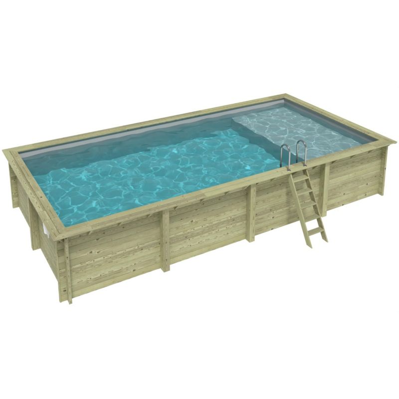 Basen AQUA ALTANKA 8.5 x 4.35  - H.1.45 m z plażą, szary, na ramie - bez betonowania, BAS7309OSPU2+PLA309, 1szt.