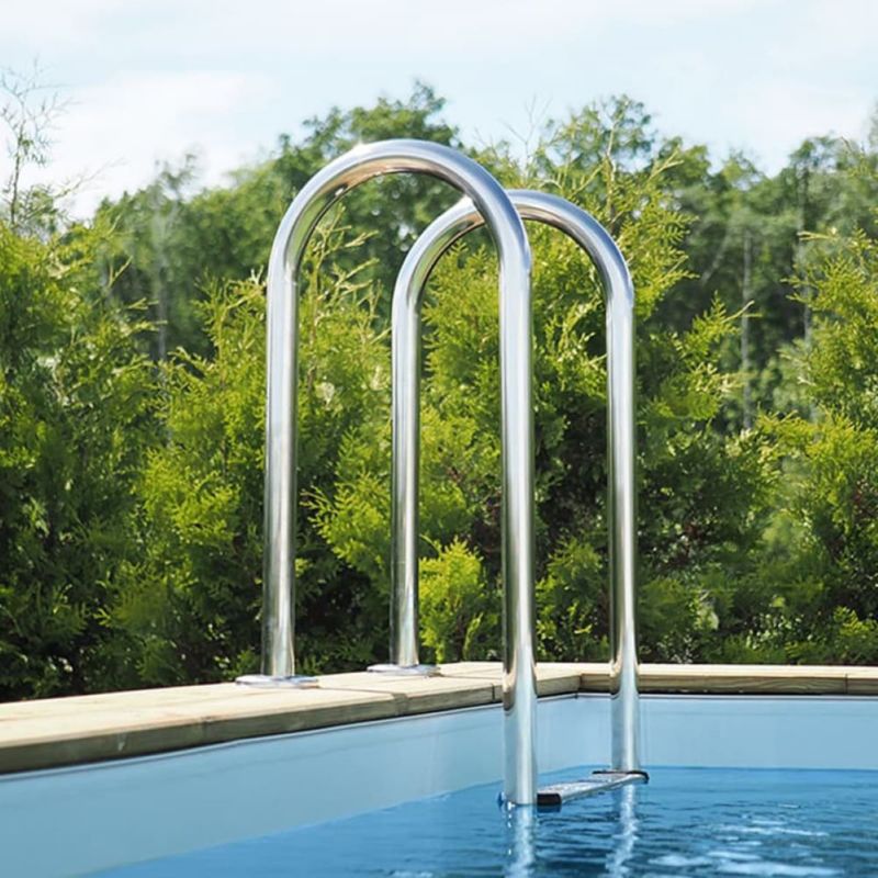 Basen AQUA ALTANKA 8.5 x 4.35  - H.1.45 m z plażą, szary, na ramie - bez betonowania, BAS7309OSPU2+PLA309, 1szt.