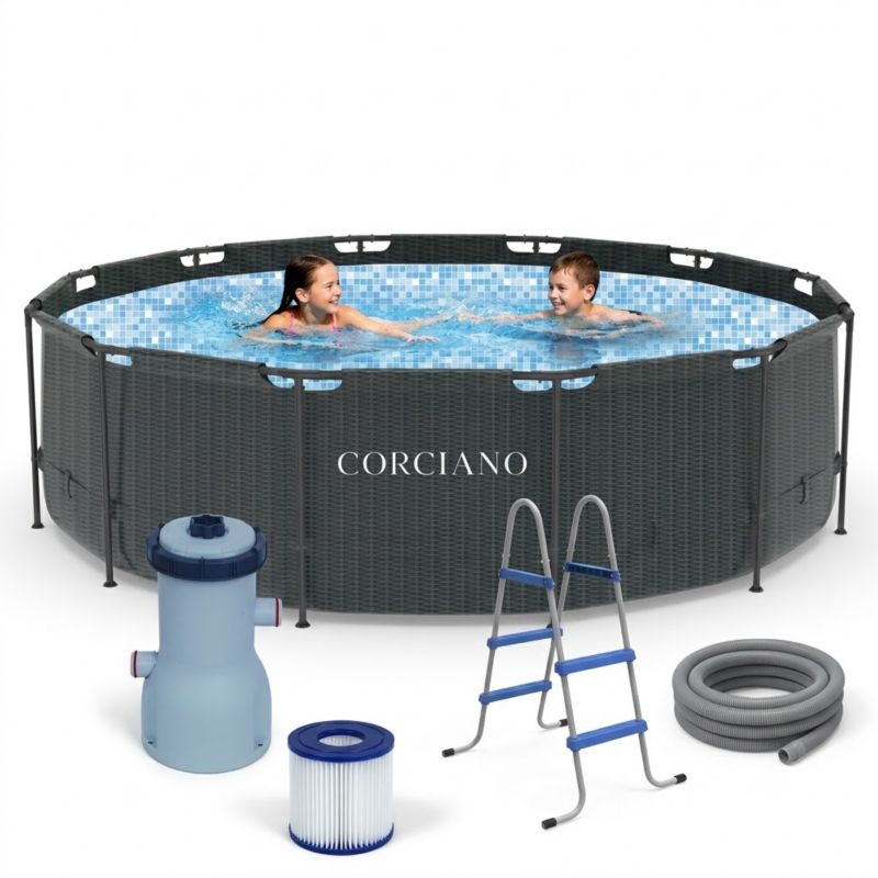 Basen Corciano Ogrodowy 457 x 122 cm Stelażowy z Pompą Plus 1szt.