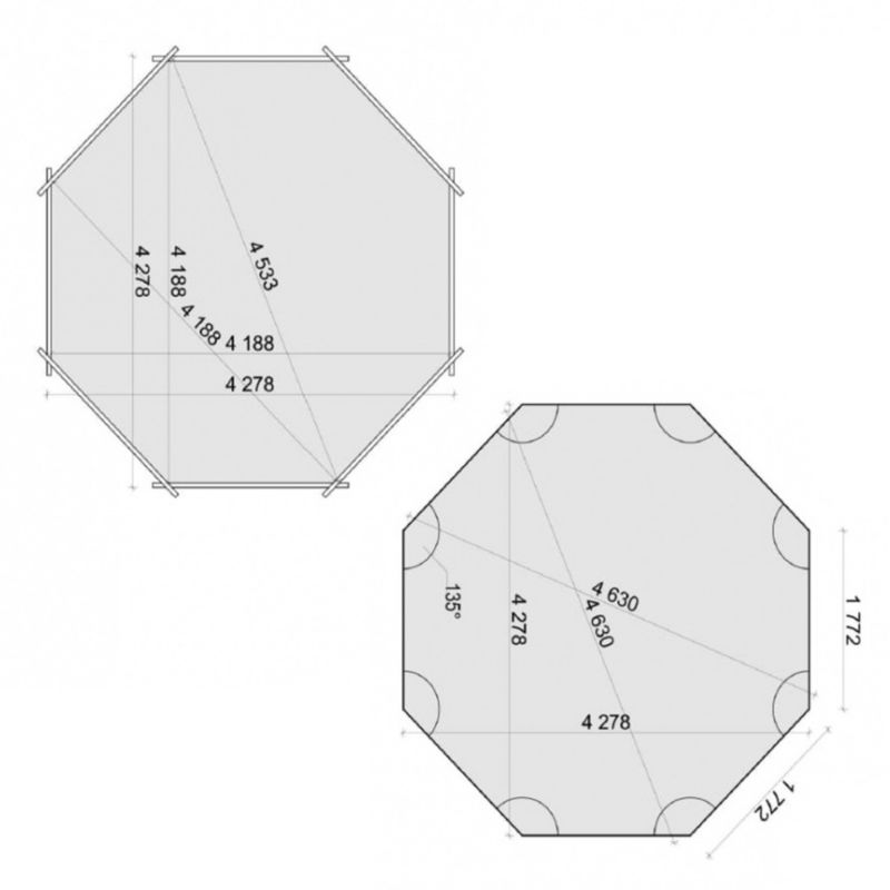 Basen drewniany ALTANKA 4,71x4,72 - H.1,20 m - z filtracją, BAS753OSP, 1szt.