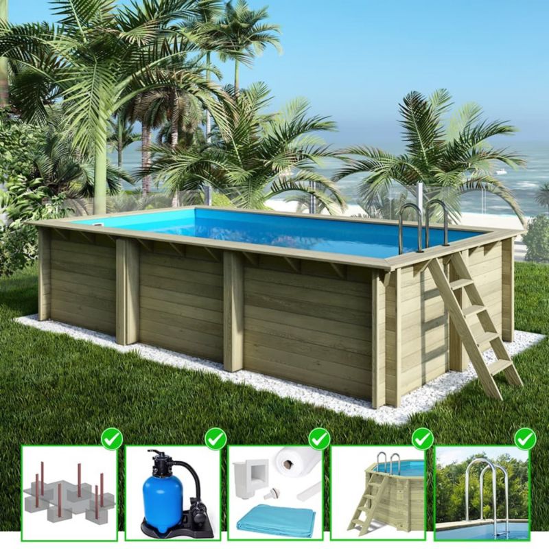 Basen drewniany Aqua ALTANKA 6,1x - H.1,31 m - z filtracją, BAS7307OSPI, 1szt.