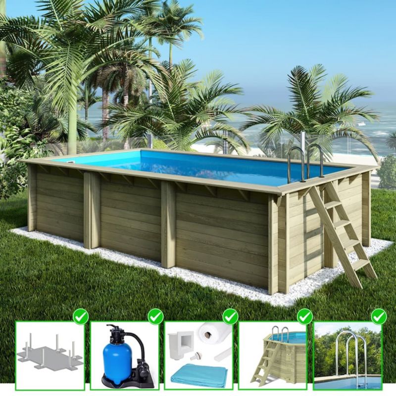 Basen drewniany Aqua ALTANKA 6,1x - H.1,31 m - z filtracją, BAS7307OSPL, 1szt.