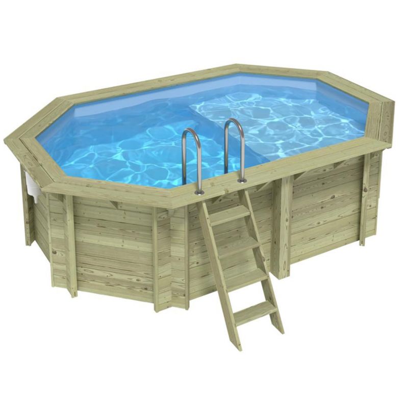 Basen NEMO ALTANKA 4.3 x 3  - H.1.18 m z plażą, jasnoniebieski, ze wspornikami do zabetonowania, BAS7302OSPI+PLA302, 1szt.