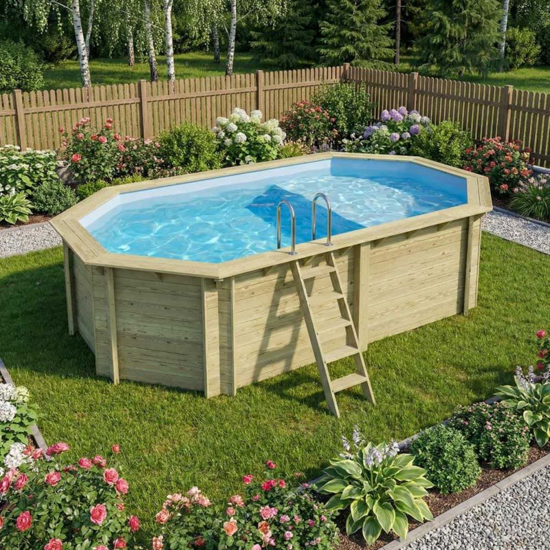 Basen NEMO ALTANKA 5.79 x 3.49  - H.1.45 m z plażą, jasnoniebieski, z metalami przykręcanymi do betonu, BAS7304OSPL+PLA304, 1szt.