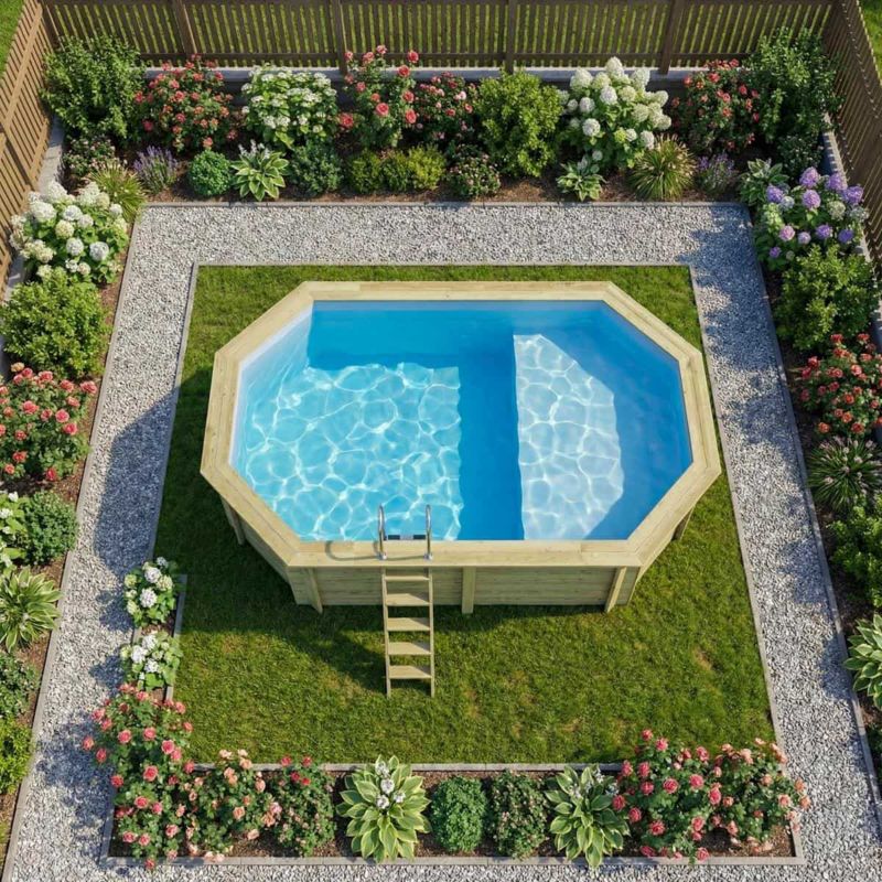 Basen NEMO ALTANKA 5.79 x 3.49  - H.1.45 m z plażą, jasnoniebieski, z metalami przykręcanymi do betonu, BAS7304OSPL+PLA304, 1szt.