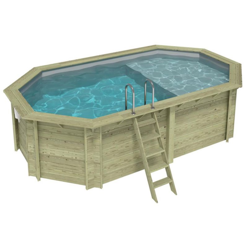 Basen NEMO ALTANKA 5.79 x 3.49  - H.1.45 m z plażą, szary, ze wspornikami przykręcanymi do betonu, BAS7304OSPL2+PLA304, 1szt.