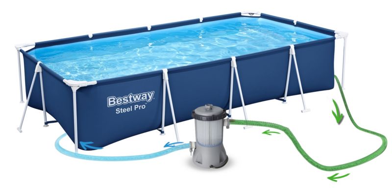 Basen ogrodowy stelażowy Bestway 400x211x81cm zestaw 56405N-15W1 1szt.