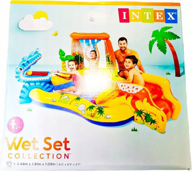 Basen plac zabaw dmuchany Intex ze zjeżdżalnią dino + piłki 57444 1szt.