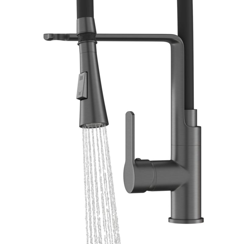 Bateria Kuchenna Granitan Vegas Wyciągana Wylewka Gun Grey 1szt.