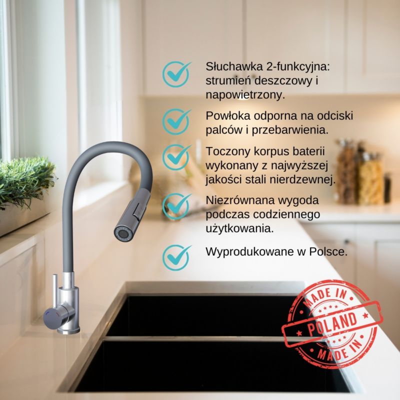 Bateria kuchenna GranMaster Elastyczna Flessila Szara & Stalowa Dwufunkcyjna 1szt.