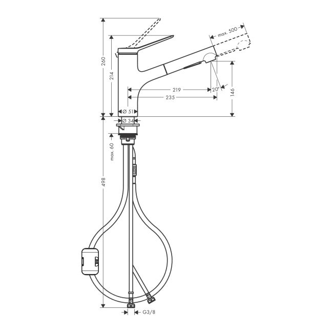 Bateria kuchenna Hansgrohe Zesis 150 Eco 2j chrom