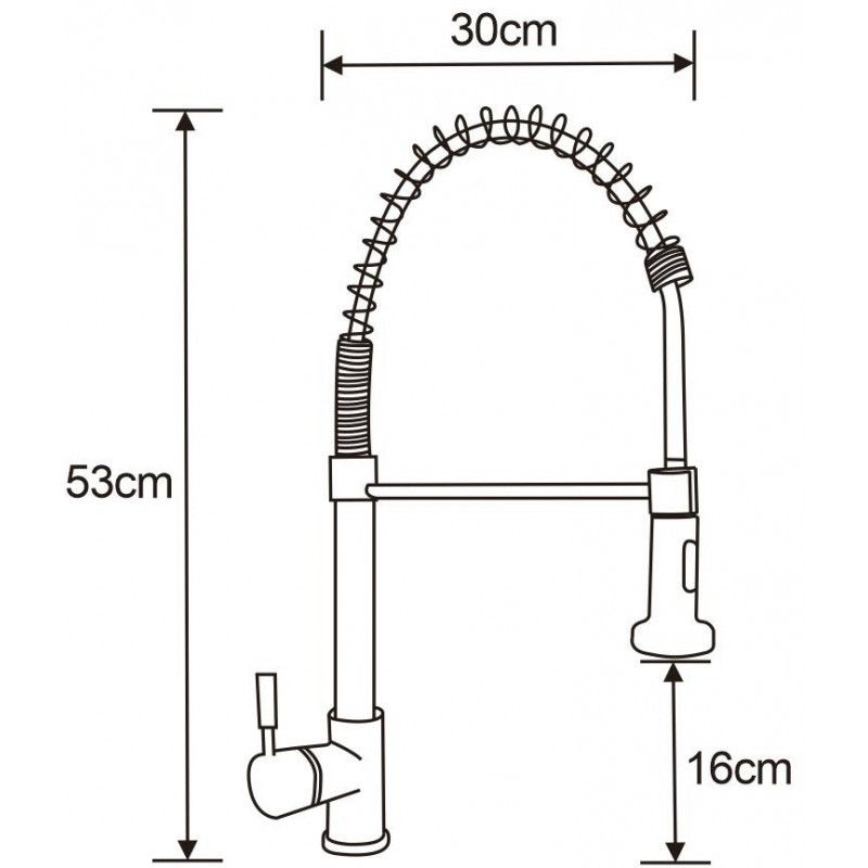 bateria kuchenna Mexen Clara inox wyciągana wylewka 53cm 1 szt.