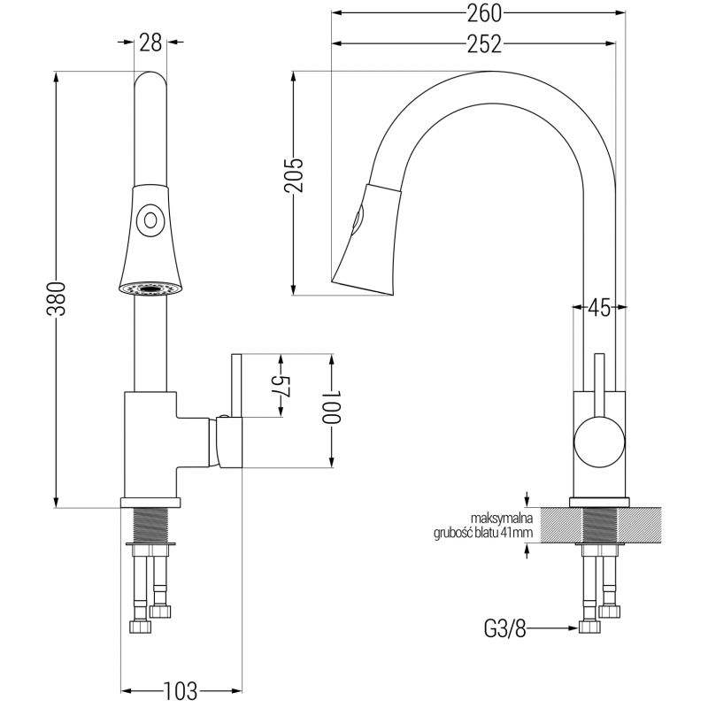 Bateria kuchenna Mexen Elia chrom 1 szt.
