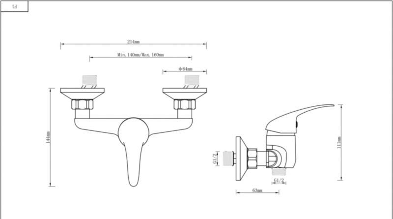 Bateria prysznicowa Arborg chrom