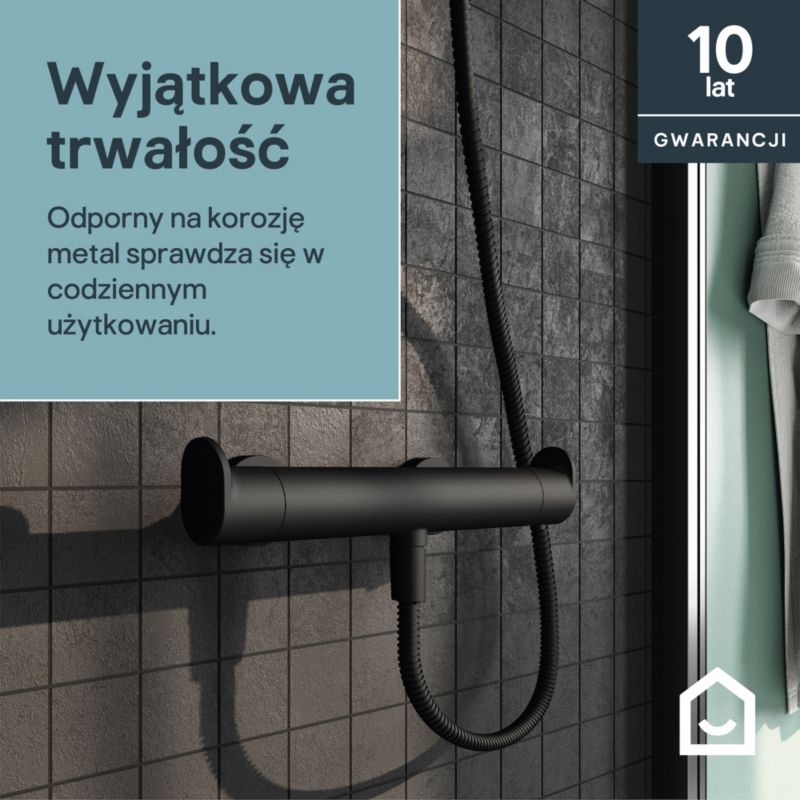 Bateria prysznicowa GoodHome Kentia z termostatem czarna