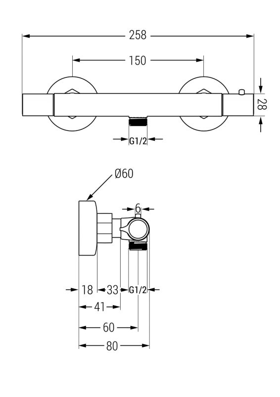 Bateria prysznicowa termostatowa Mexen Slim chrom 1 szt.