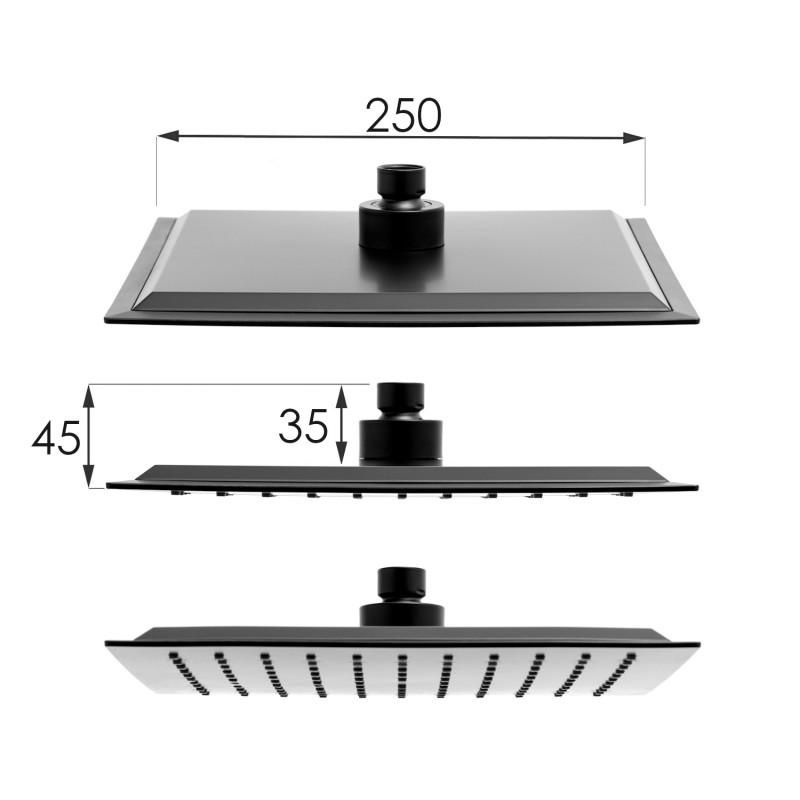 Bateria prysznicowa Yoka Home natynkowa z zestawem prysznicowym deszczownica 25 cm 1 szt.
