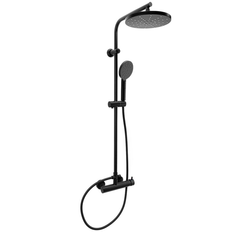 Bateria prysznicowa Yoka Home z deszczownicą 23 cm kolumna prysznicowa czarna- 1 szt.
